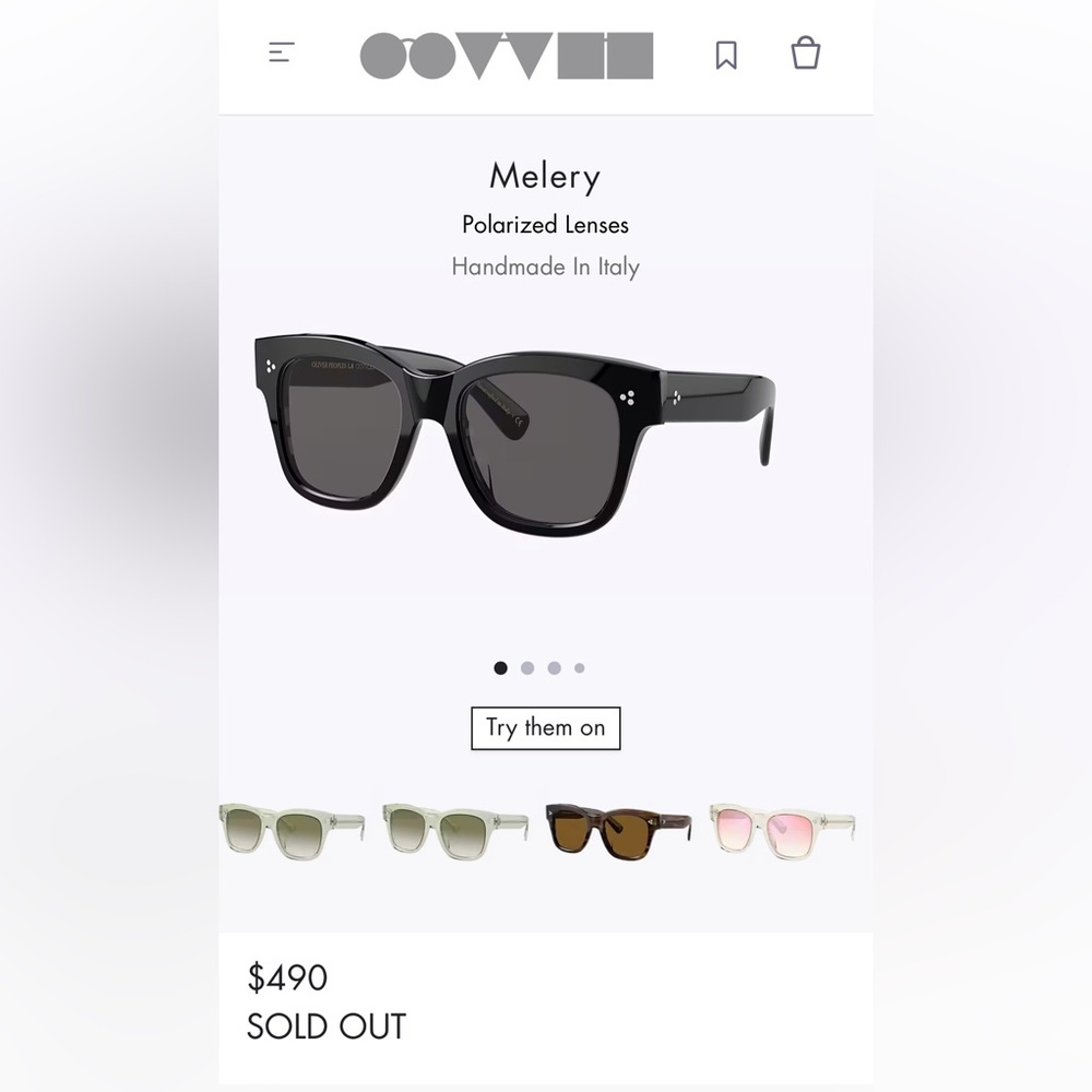 Oliver Peoples Black Sunglasses